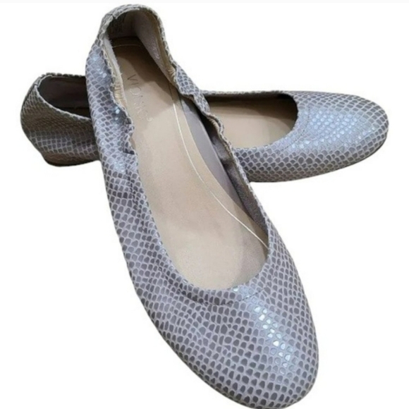 Vionic Shoes - Vionic Alexa Lizard Classic Gray Silver Snakeskin Bohemian Neutral Ballet Flats